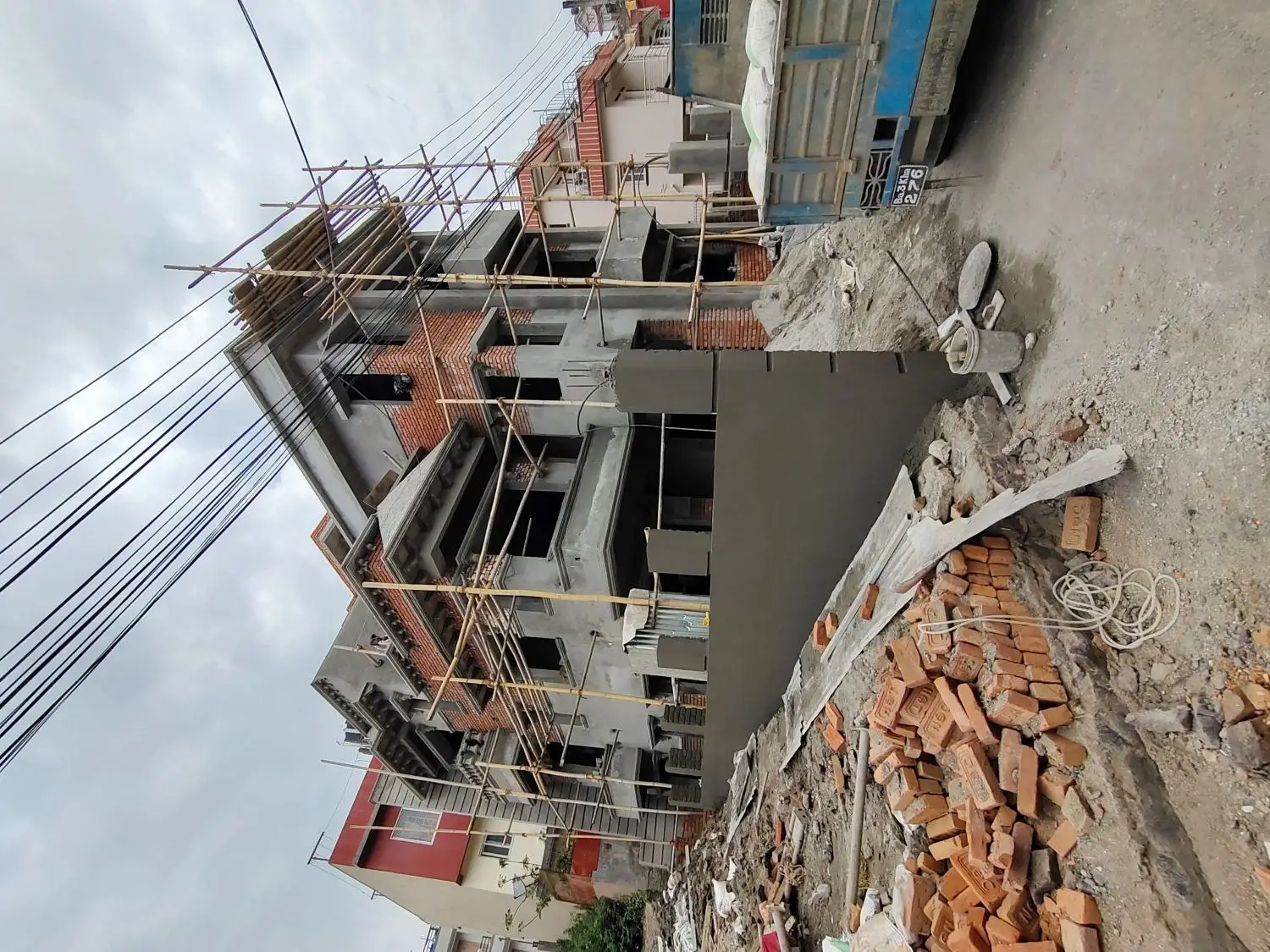 Classical Villa: Completed classical villa with columns and boundary wall, built by HNG in Nepal (घर निर्माण), image 2 of 3