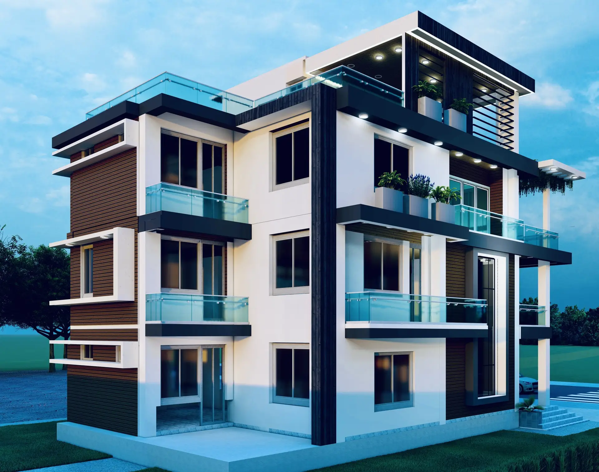 Nijgadh Residential Building: Modern residential building at Nijgadh, Nepal, image 3 of 3
