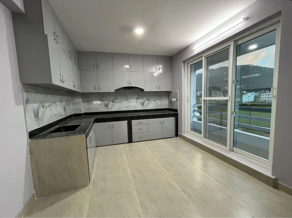 Modern Timber-Accent Home: Completed modern house with timber accents in Nepal, image 3 of 3