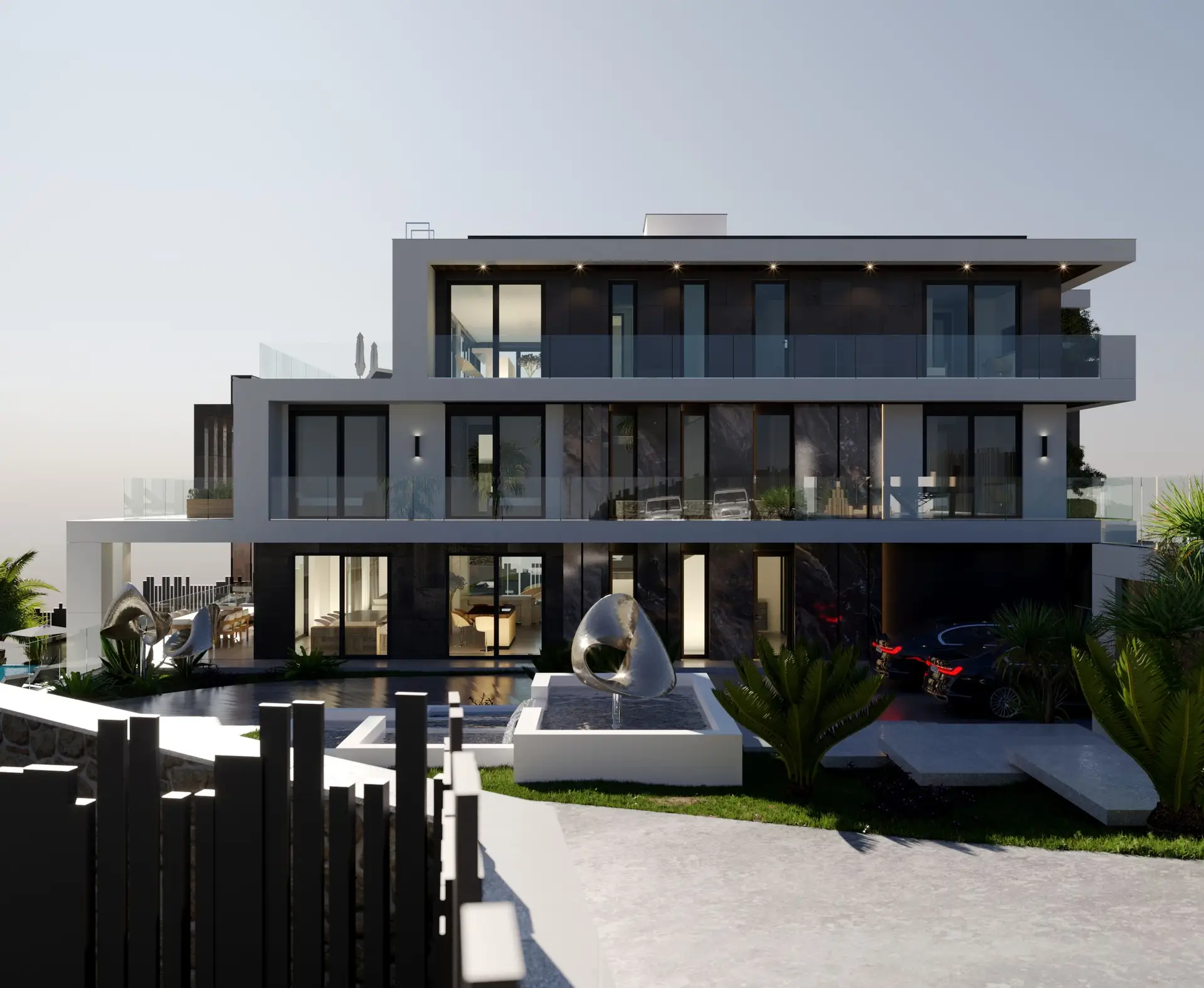Modern Villa with Pool: Concept design of a modern villa with terraces and a swimming pool in Nepal, image 5 of 6